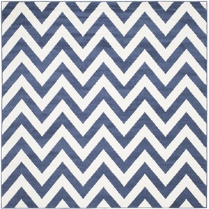 Pemberly Row Polypropylene Navy Indoor Outdoor Rug - Square 7'