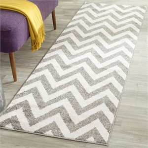 Pemberly Row Polypropylene Dark Grey Indoor Outdoor Rug - 2'3&quot x 11'