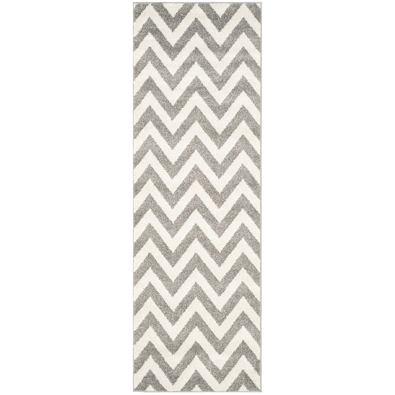 Pemberly Row Polypropylene Dark Grey Indoor Outdoor Rug - 2'3