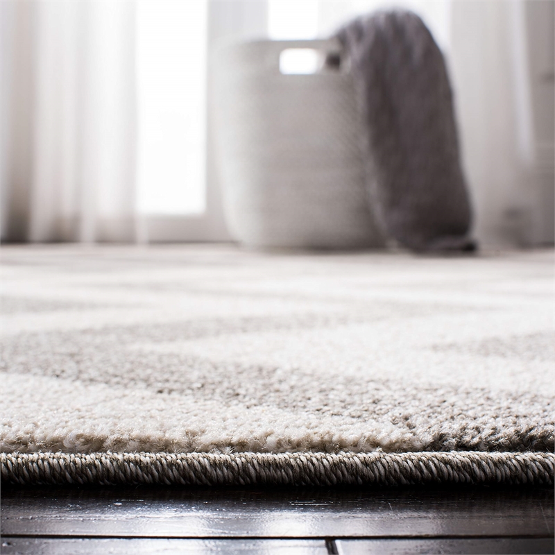 Pemberly Row Polypropylene Dark Grey Indoor Outdoor Rug - 2'6