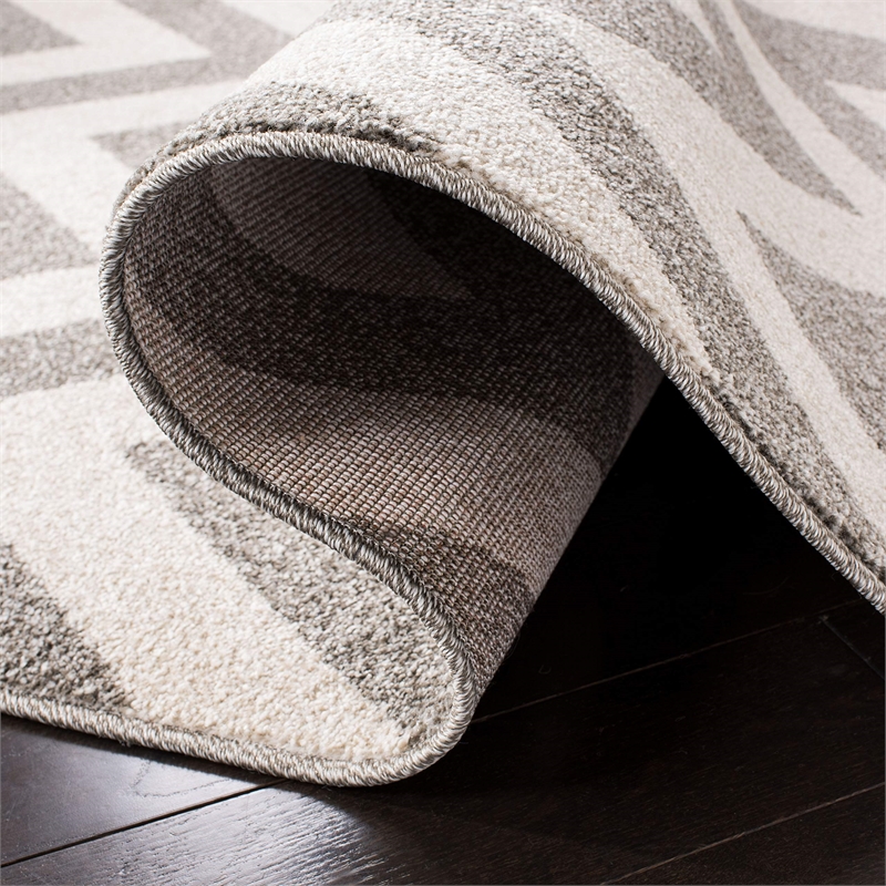 Pemberly Row Polypropylene Dark Grey Indoor Outdoor Rug - 6' x 9'