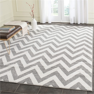 Pemberly Row Polypropylene Dark Grey Indoor Outdoor Rug - 8' x 10'
