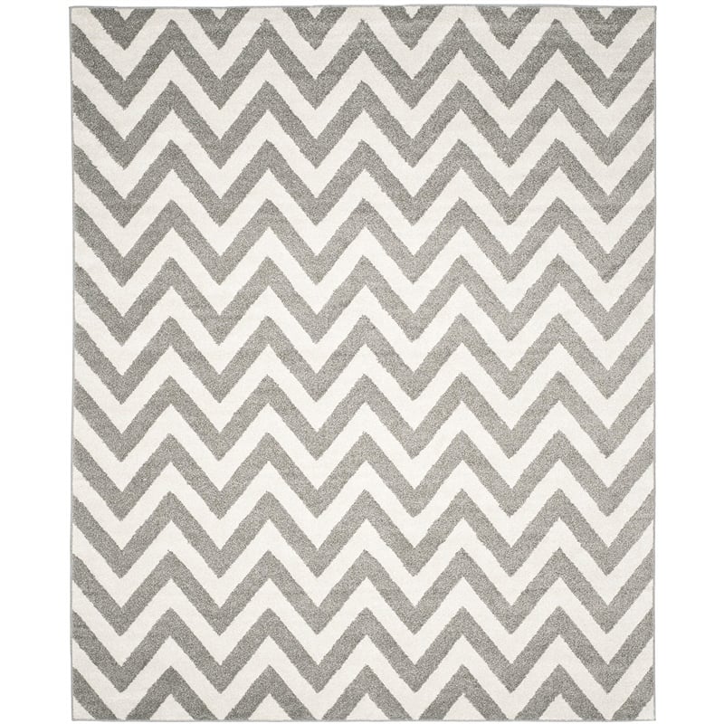 Pemberly Row Polypropylene Dark Grey Indoor Outdoor Rug - 8' x 10'
