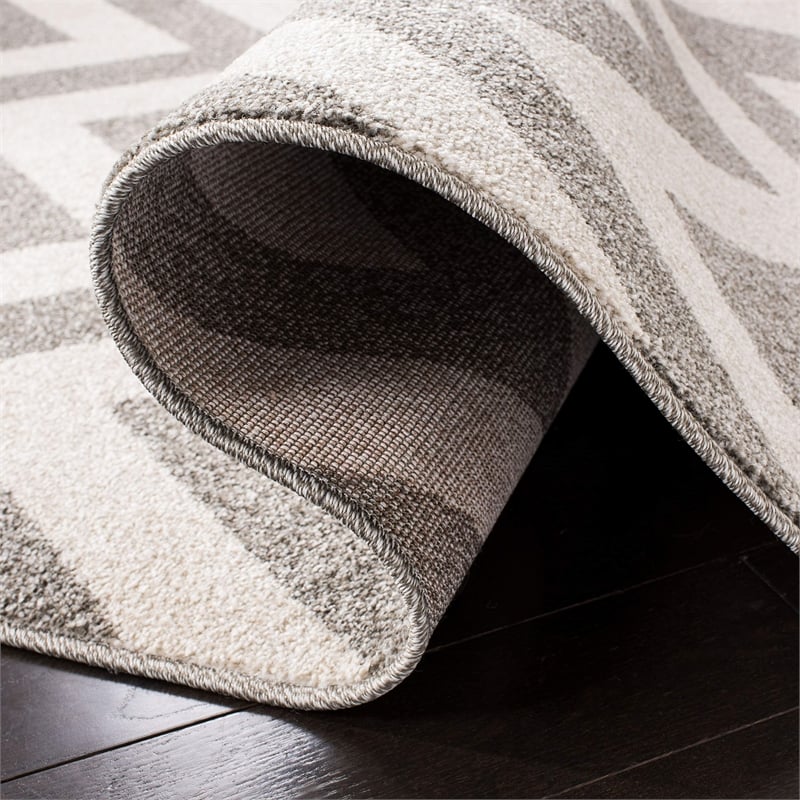 Pemberly Row Polypropylene Dark Grey Indoor Outdoor Rug - 8' x 10'