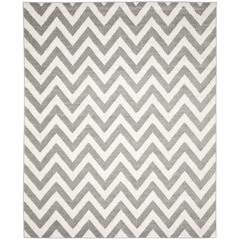 Pemberly Row Polypropylene Dark Grey Indoor Outdoor Rug - 10' x 14'