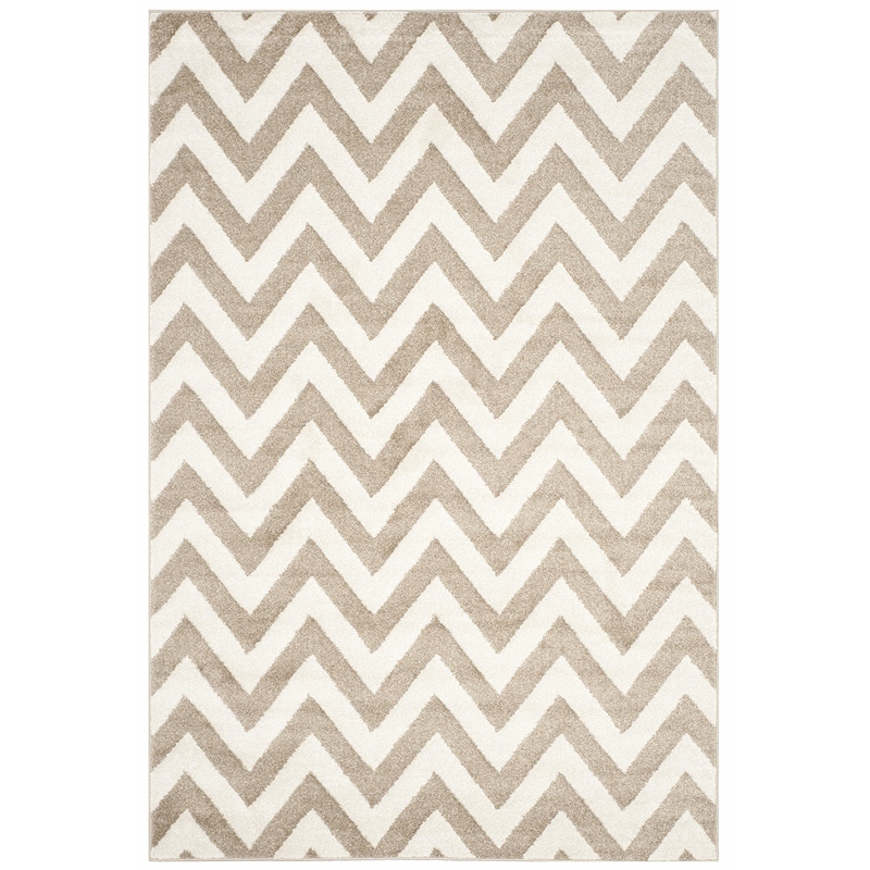Pemberly Row Polypropylene Wheat Indoor Outdoor Rug - 6' x 9'