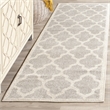 Pemberly Row Polypropylene Light Grey Indoor Outdoor Rug - Runner 2'3