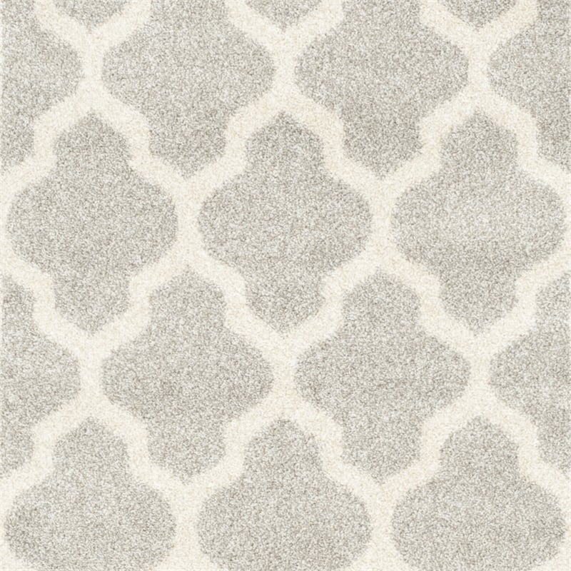 Pemberly Row Polypropylene Light Grey Indoor Outdoor Rug - Runner 2'3