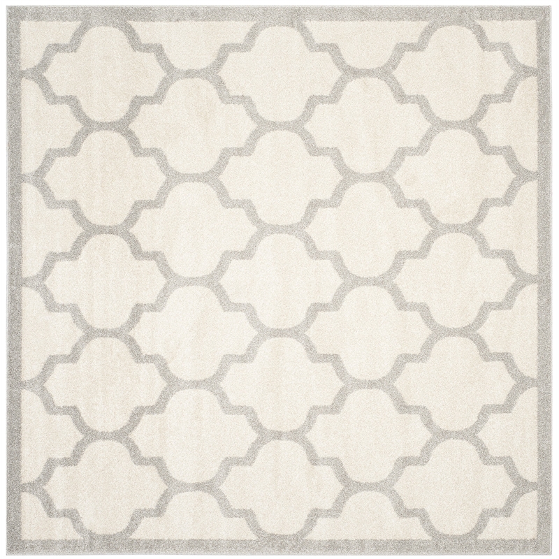 Pemberly Row Polypropylene Beige Indoor Outdoor Rug - Square 7'