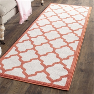 Pemberly Row Polypropylene Beige Indoor Outdoor Rug - 2'3&quot x 9'