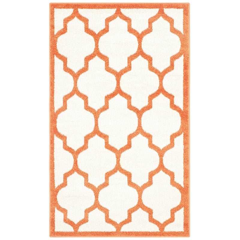 Pemberly Row Polypropylene Beige Indoor Outdoor Rug - 3' x 5'