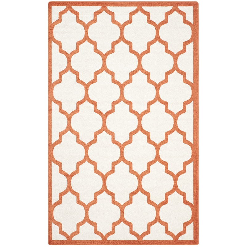 Pemberly Row Polypropylene Beige Indoor Outdoor Rug - 5' x 8'