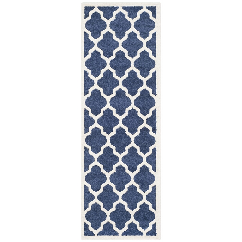 Pemberly Row Polypropylene Navy Indoor Outdoor Rug - 2'3