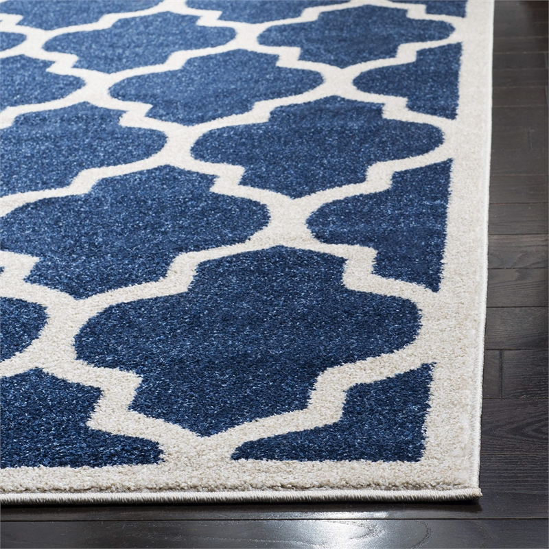 Pemberly Row Polypropylene Navy Indoor Outdoor Rug - 3' x 5'