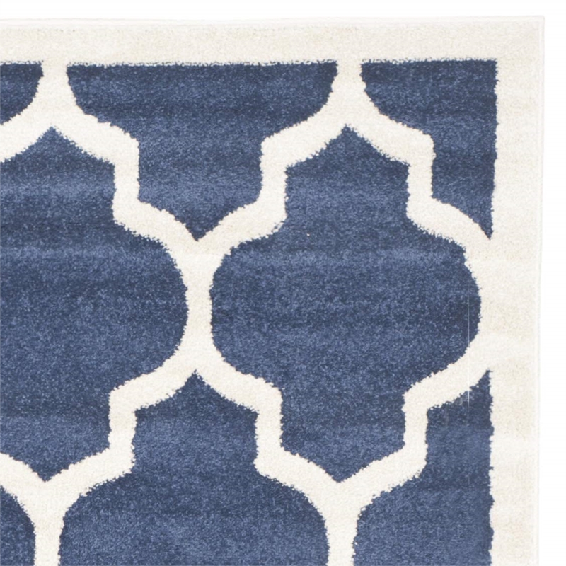 Pemberly Row Polypropylene Navy Indoor Outdoor Rug - 3' x 5'