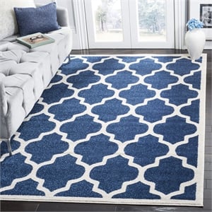 Pemberly Row Polypropylene Navy Indoor Outdoor Rug - 4' x 6'
