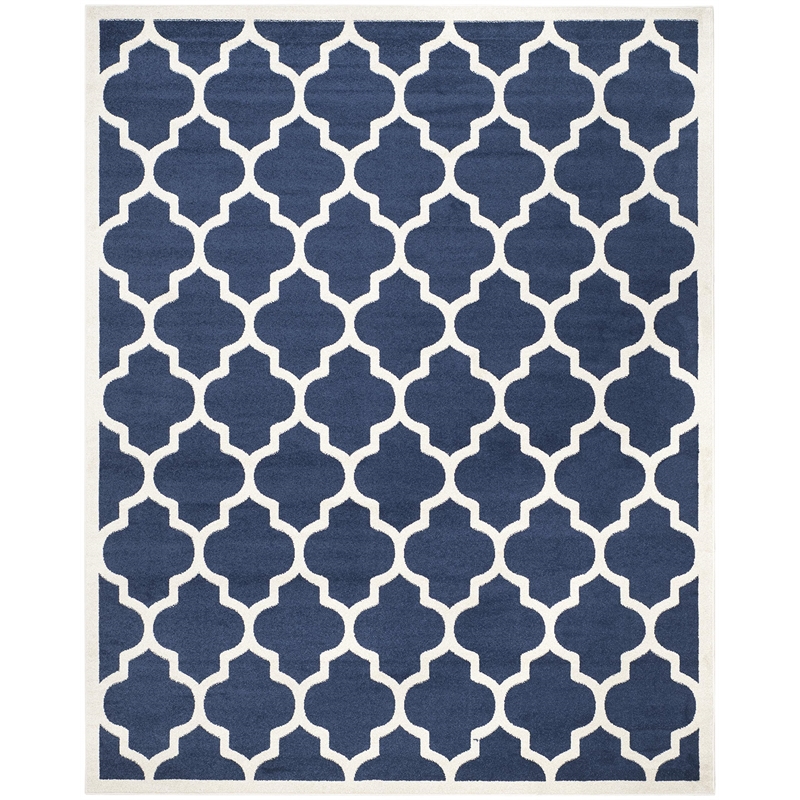 Pemberly Row Polypropylene Navy Indoor Outdoor Rug - 6' x 9'