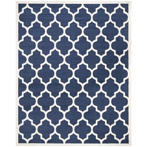 Pemberly Row Polypropylene Navy Indoor Outdoor Rug - 8' x 10'