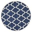 Pemberly Row Polypropylene Navy Indoor Outdoor Rug - Round 7'