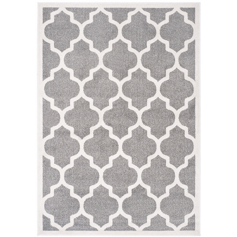 Pemberly Row Polypropylene Dark Grey Indoor Outdoor Rug - 5' x 8'