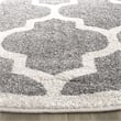 Pemberly Row Polypropylene Dark Grey Indoor Outdoor Rug - Round 9'
