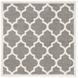 Pemberly Row Polypropylene Dark Grey Indoor Outdoor Rug - Square 7'