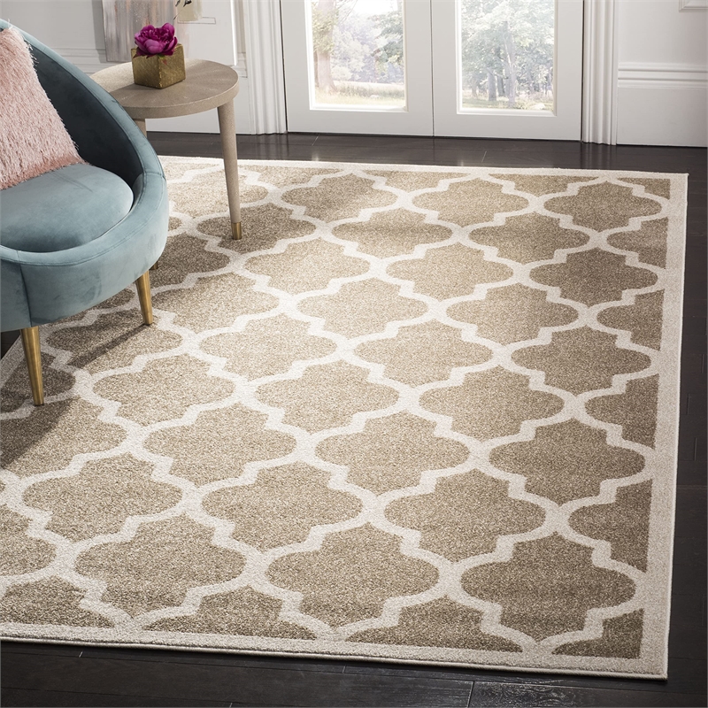 Pemberly Row Polypropylene Wheat Indoor Outdoor Rug - 5' x 8'