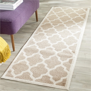 Pemberly Row Polypropylene Wheat Indoor Outdoor Rug - Runner 2'3&quot x 7'