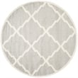 Pemberly Row Polypropylene Light Grey Indoor Outdoor Rug - Round 7'
