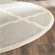 Pemberly Row Polypropylene Light Grey Indoor Outdoor Rug - Round 7'