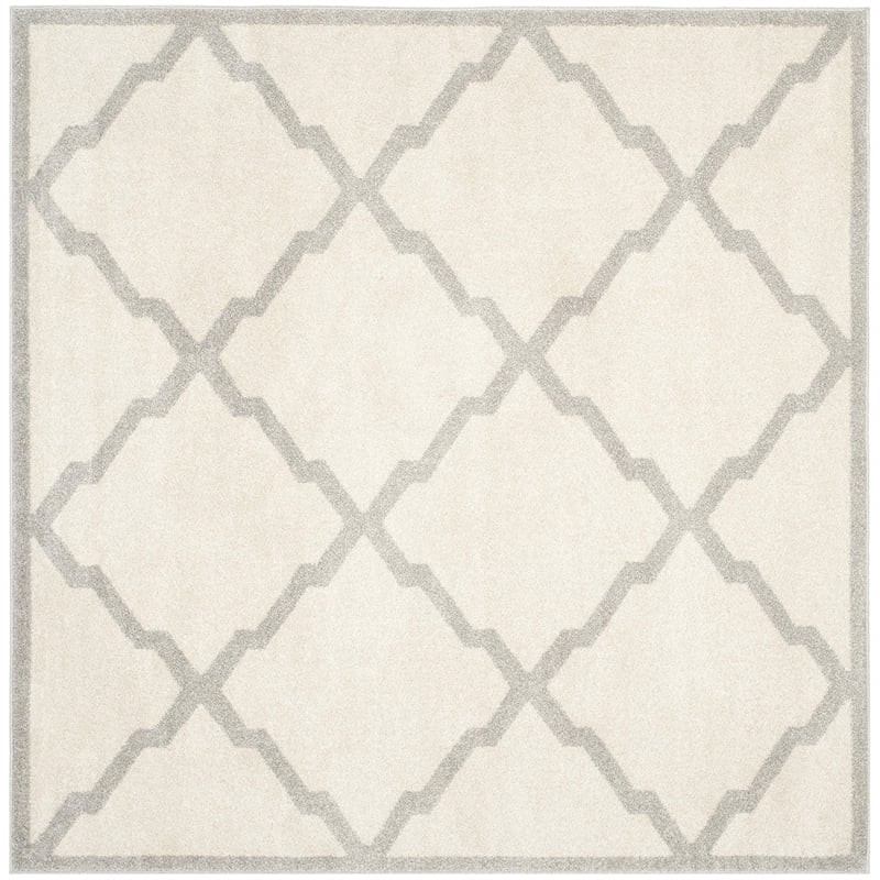 Pemberly Row Polypropylene Beige Indoor Outdoor Rug - Square 7'