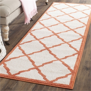 Pemberly Row Polypropylene Beige Indoor Outdoor Rug - 2'3&quot x 9'