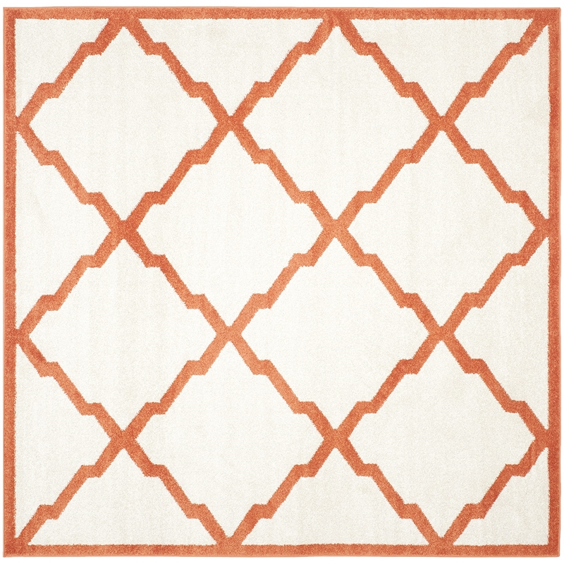 Pemberly Row Polypropylene Beige Indoor Outdoor Rug - Square 7'