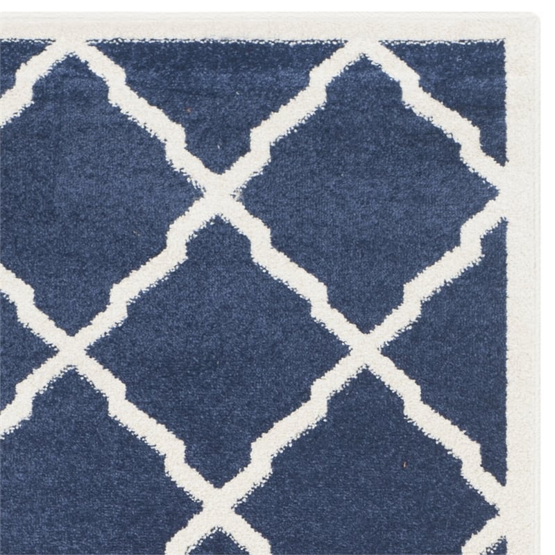 Pemberly Row Polypropylene Navy Indoor Outdoor Rug - 2'3