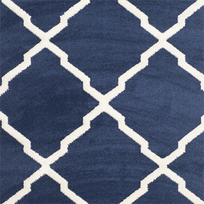 Pemberly Row Polypropylene Navy Indoor Outdoor Rug - 6' x 9'