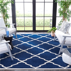 Pemberly Row Polypropylene Navy Indoor Outdoor Rug - 9' x 12'