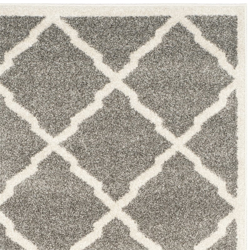 Pemberly Row Polypropylene Dark Grey Indoor Outdoor Rug - 2'3