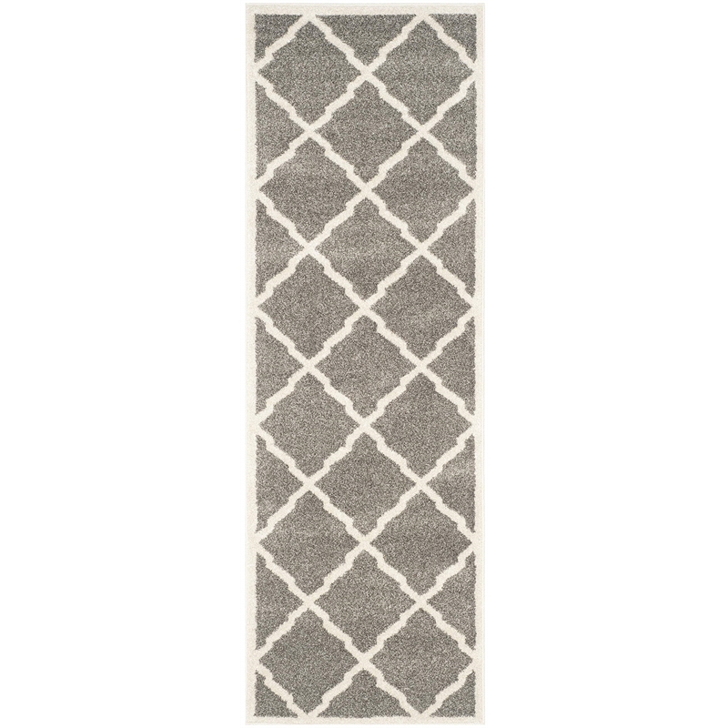 Pemberly Row Polypropylene Dark Grey Indoor Outdoor Rug - 2'3