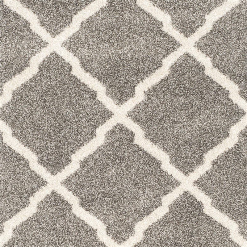 Pemberly Row Polypropylene Dark Grey Indoor Outdoor Rug - 2'6