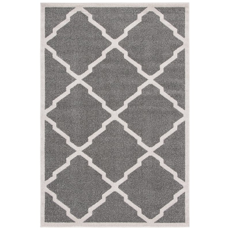 Pemberly Row Polypropylene Dark Grey Indoor Outdoor Rug - 5' x 8'