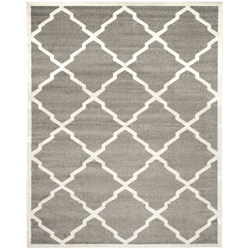 Pemberly Row Polypropylene Dark Grey Indoor Outdoor Rug - 6' x 9'