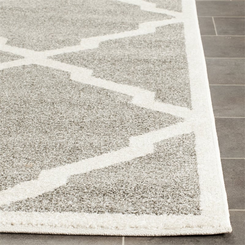 Pemberly Row Polypropylene Dark Grey Indoor Outdoor Rug - 10' x 14'