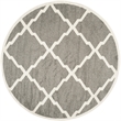 Pemberly Row Polypropylene Dark Grey Indoor Outdoor Rug - Round 7'