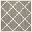 Pemberly Row Polypropylene Dark Grey Indoor Outdoor Rug - Square 7'