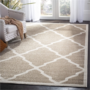 Pemberly Row Polypropylene Wheat Indoor Outdoor Rug - 4' x 6'