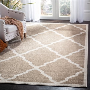 Pemberly Row Polypropylene Wheat Indoor Outdoor Rug - 9' x 12'