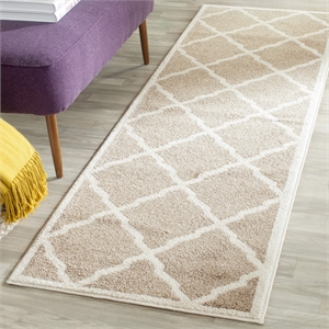 Pemberly Row Polypropylene Wheat Indoor Outdoor Rug - Runner 2'3&quot x 7'