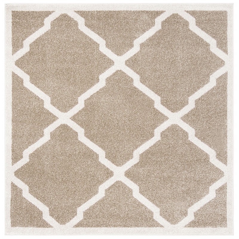 Pemberly Row Polypropylene Wheat Indoor Outdoor Rug - Square 7'