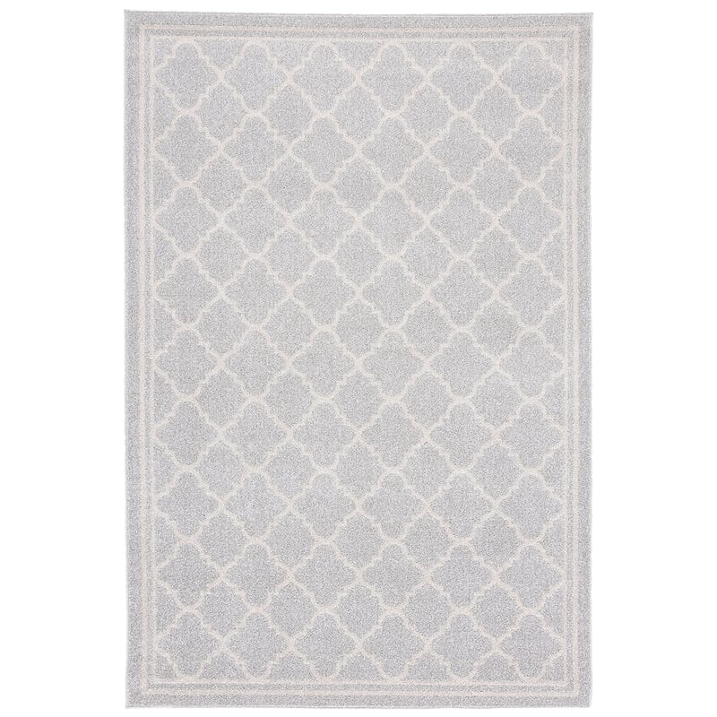 Pemberly Row Polypropylene Light Grey Indoor Outdoor Rug - 5' x 8'
