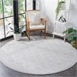 Pemberly Row Polypropylene Light Grey Indoor Outdoor Rug - Round 5'